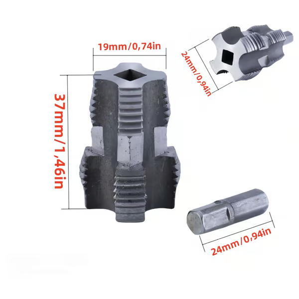 ⏳Begrenzte Zeit 50% Rabatt💥Elektrisches Bohrmaschinen-kompatibles PVC-Rohrgewindeschneider-Set mit verschiedenen Gewindegrößen.