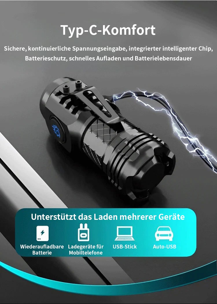 🏆LETZTER VERKAUFSTAG 49% RABATT - Deutsche dreiäugige Monster-Mini-Super-Power-Taschenlampe