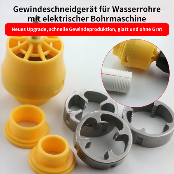 ⏳Begrenzte Zeit 50% Rabatt💥Elektrisches Bohrmaschinen-kompatibles PVC-Rohrgewindeschneider-Set mit verschiedenen Gewindegrößen.