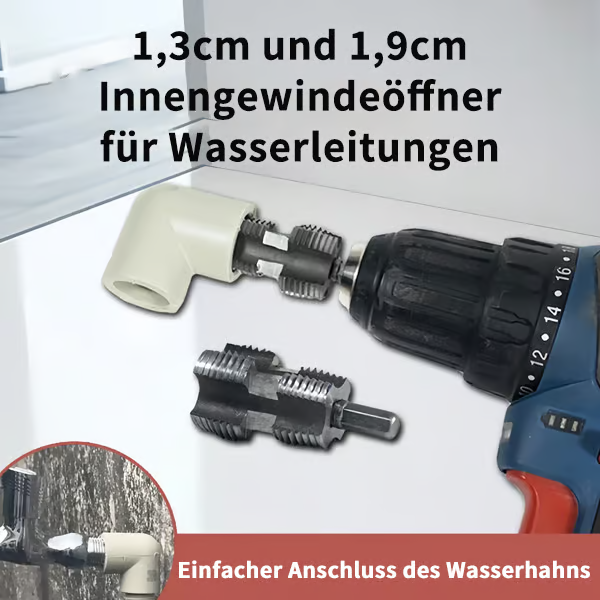 ⏳Begrenzte Zeit 50% Rabatt💥Elektrisches Bohrmaschinen-kompatibles PVC-Rohrgewindeschneider-Set mit verschiedenen Gewindegrößen.