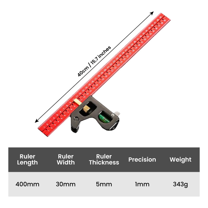 🔥Neujahrsangebot 50% OFF🔥Kombination Quadratisches Lineal 45-90 Grad Markierung